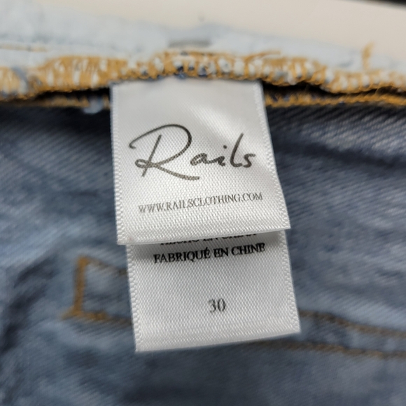 Rails Logan Star Denim Shorts Size 30 Medium Wash Button Fly 100% Cotton - Picture 7 of 12